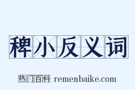 稗小反义词是什么意思的图片